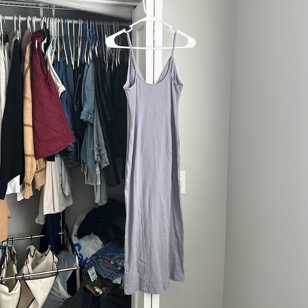 Free People Grayish Purple Ribbed Midi Dress, NWOT - Picture 6 of 6